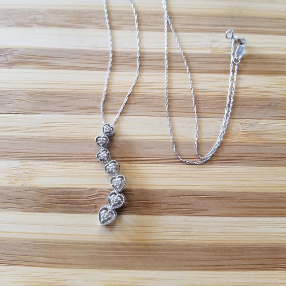 10k White Gold Diamond Necklace